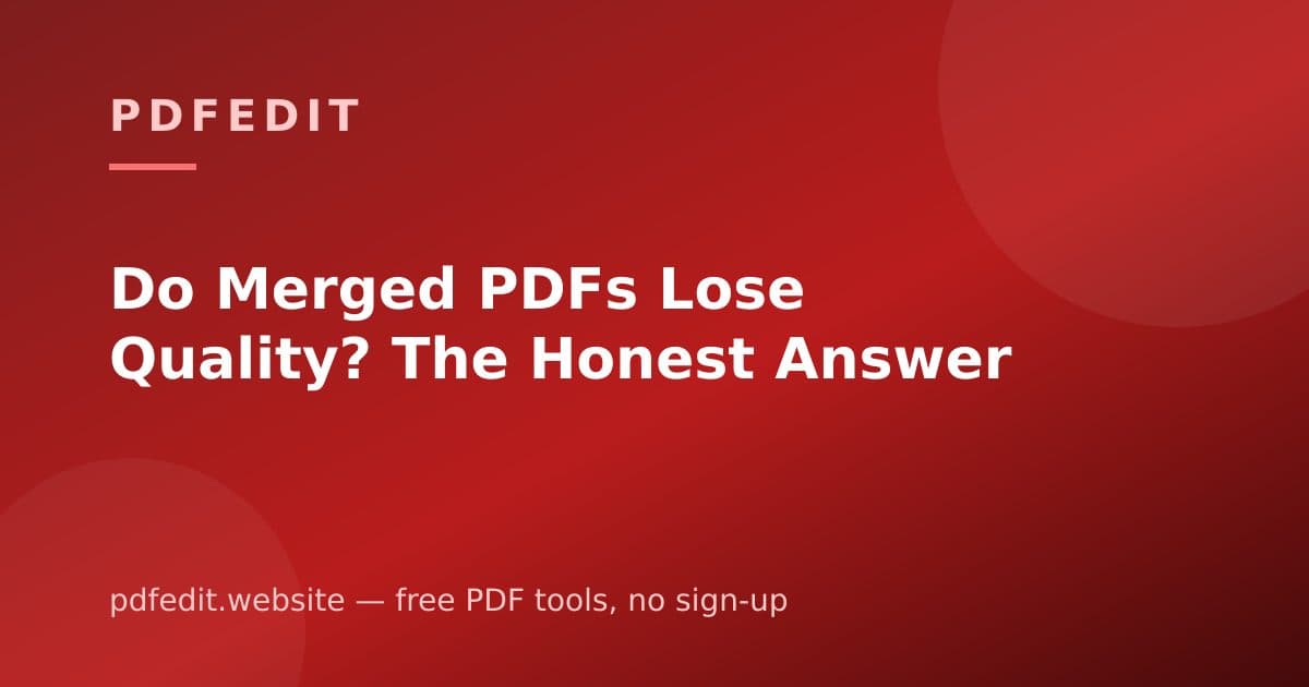 Two PDF documents merging with their quality perfectly preserved