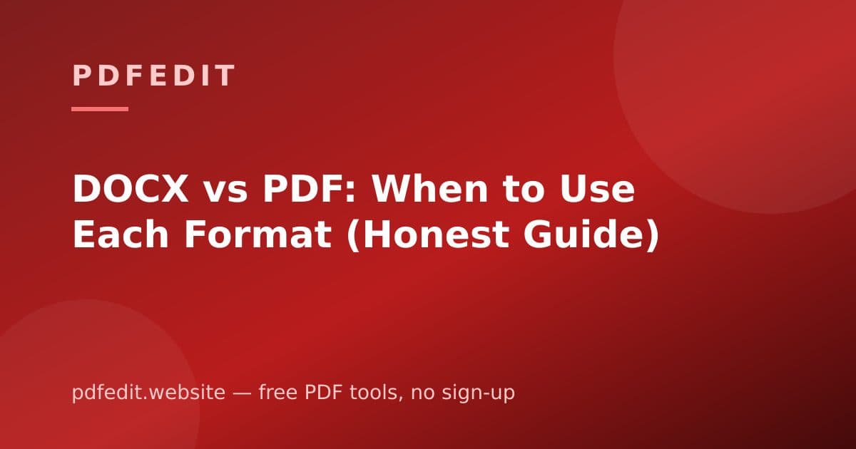A Word document and a PDF document side by side showing their different purposes