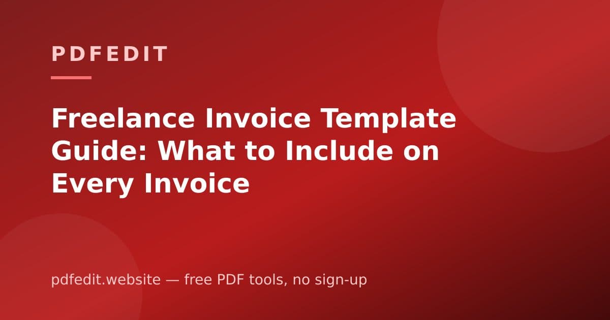 A freelancer's desk with a printed invoice showing business details, line items, and payment terms