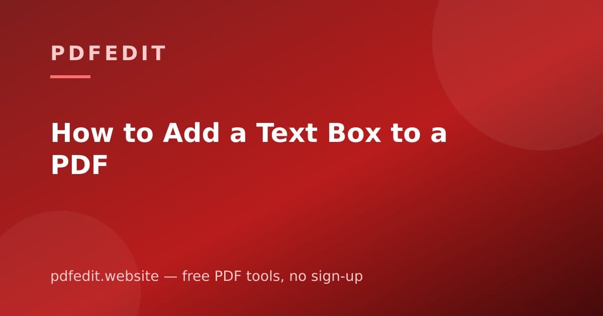 A PDF document with a new text box being typed onto a form page