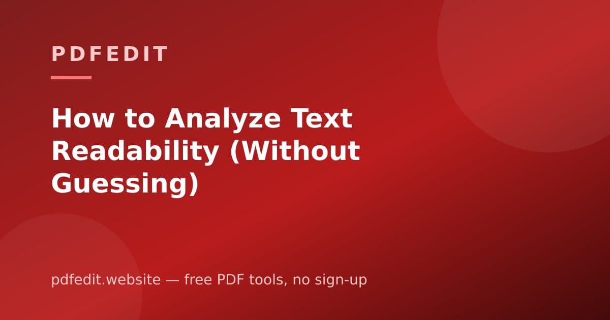 A text document with readability statistics showing sentence length and reading time