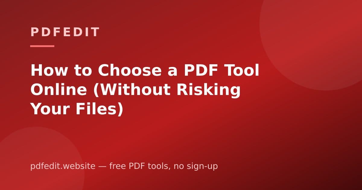 A checklist for evaluating online PDF tools with privacy and security criteria