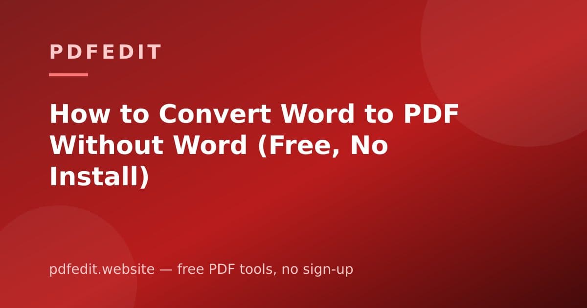 A Word document icon transforming into a PDF icon without Microsoft Word installed