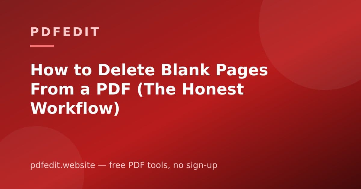Blank white pages being identified and removed from a PDF document