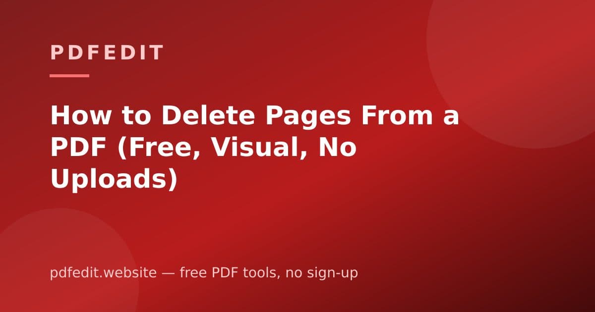 A PDF page thumbnail marked for deletion being removed from a document