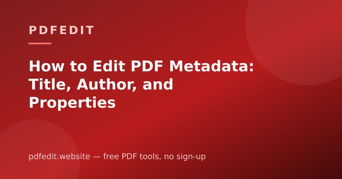 A document properties dialog showing title and author fields being edited