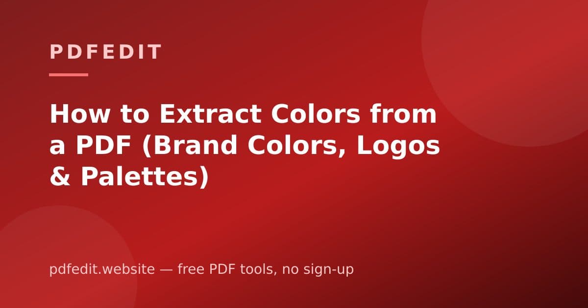 A PDF page next to a color palette showing extracted hex codes