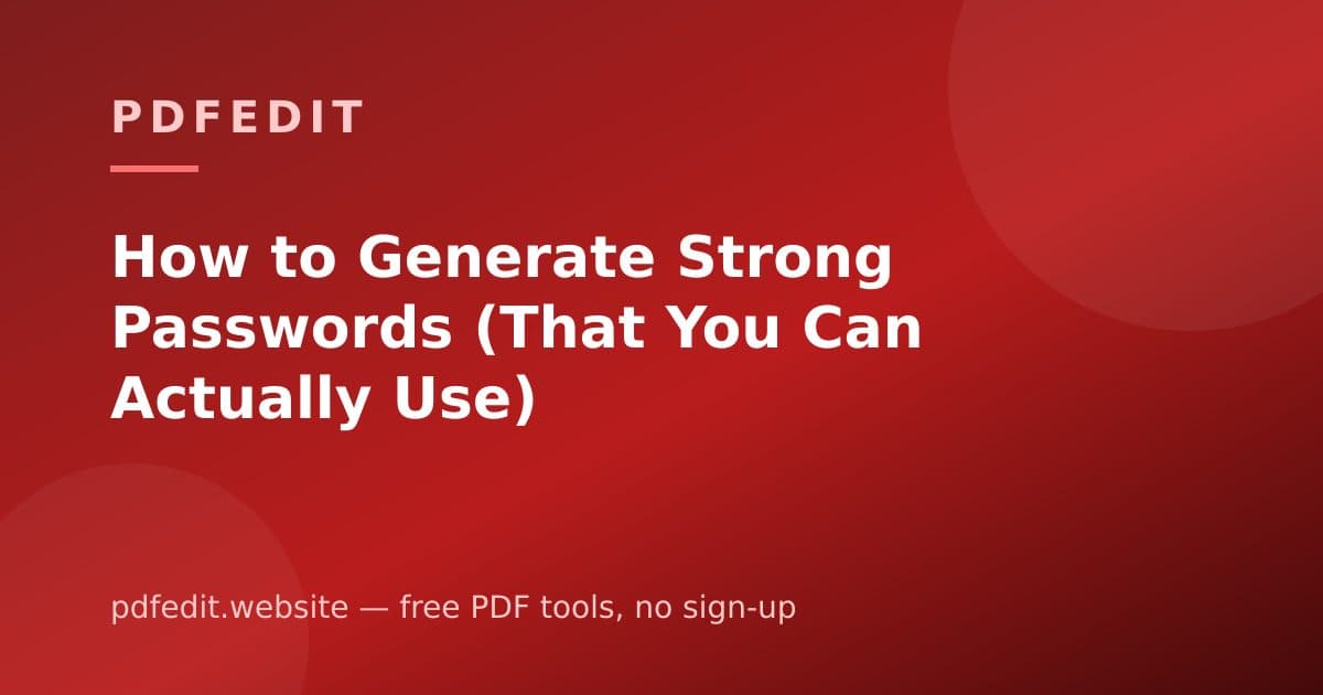 A laptop screen showing a password generator with length slider and character options