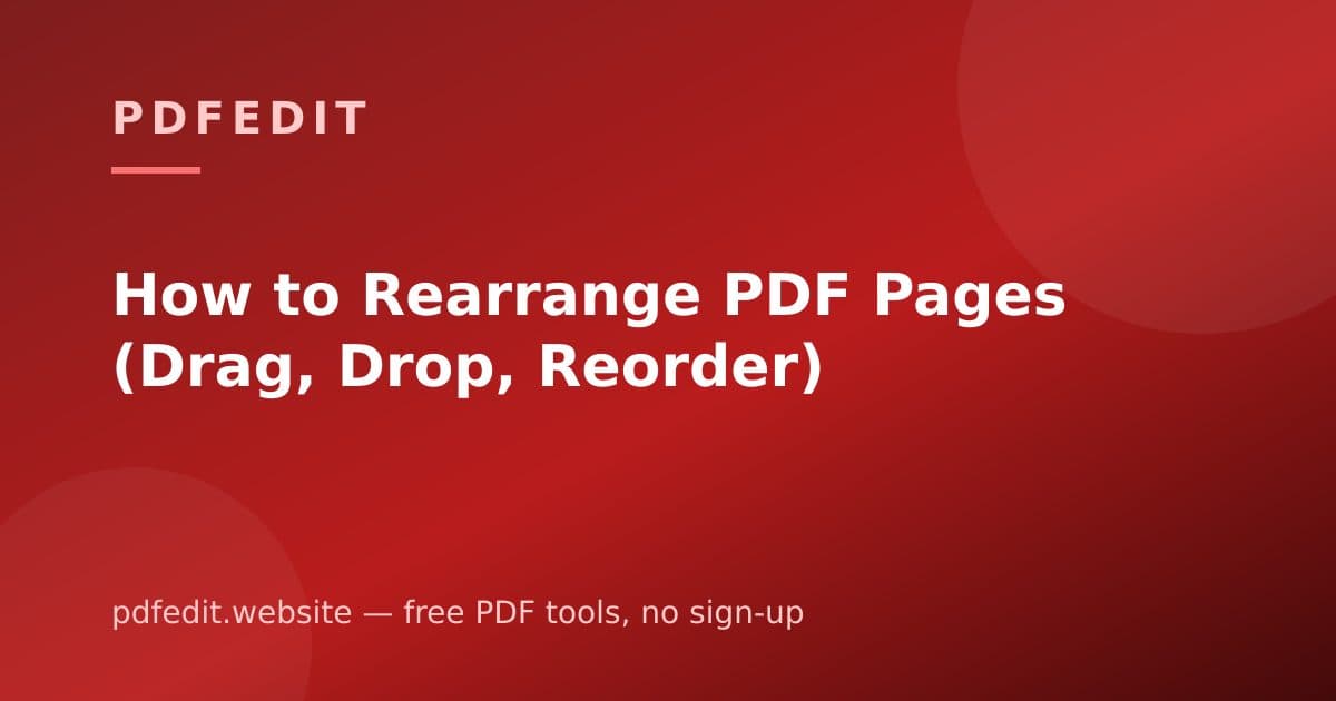 PDF page thumbnails being dragged into a new order
