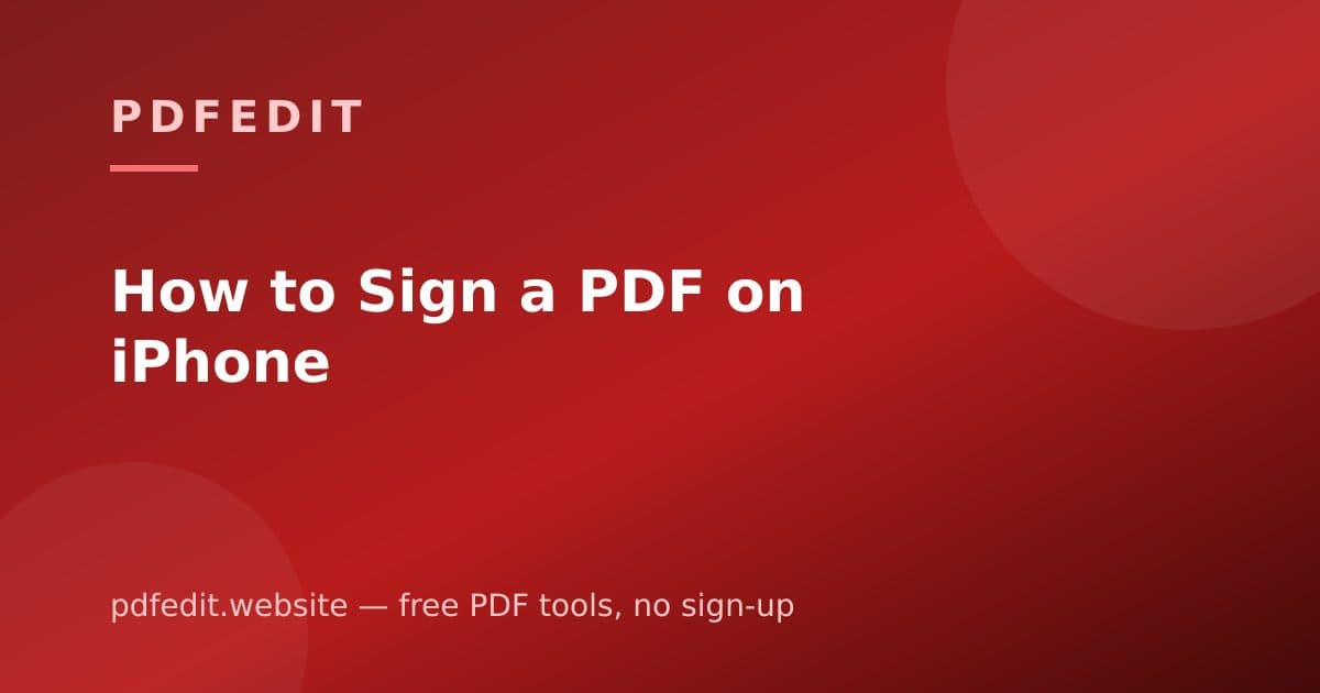 A hand drawing a signature on an iPhone screen over a PDF document