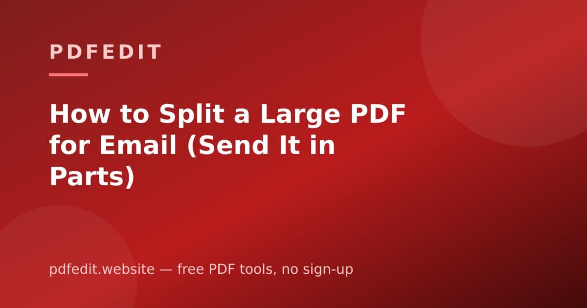 A large PDF document divided into three smaller parts ready to email
