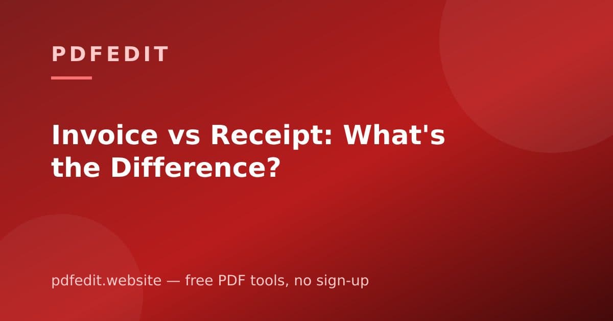 An invoice and a receipt side by side, one marked payable and one marked paid