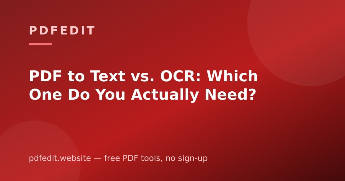 Two paths diverging: direct text extraction from a digital PDF versus OCR scanning of a paper document